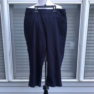 Christopher & Banks Signature Slimming Navy Blue Cropped Pants size 10